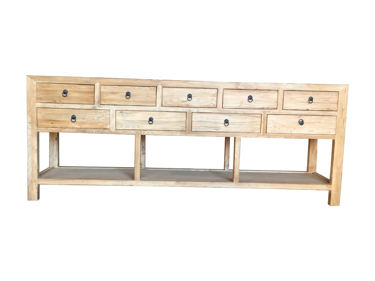 MF Chinese Antique Reproduction 9-Drawer Hall Table with Shelf