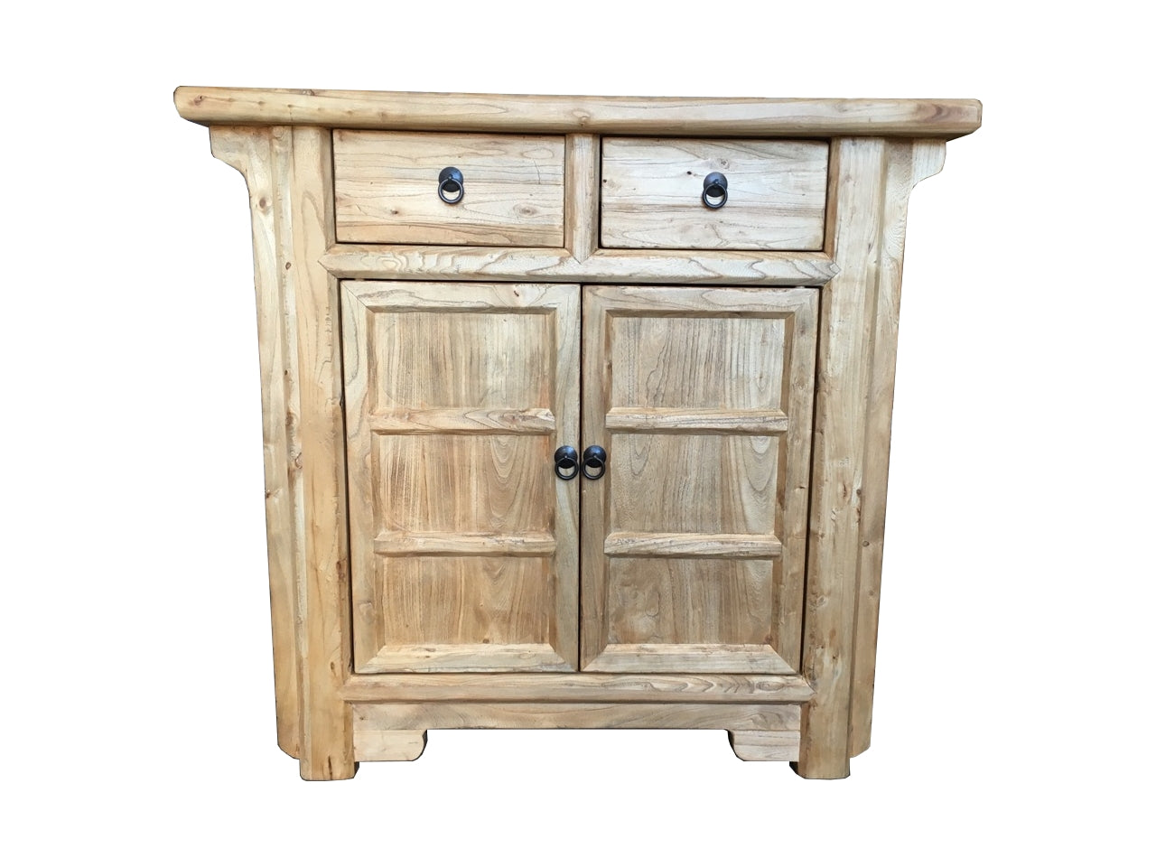 MF Chinese Antique Reproduction Recycled Timber 2 Door 2 Drawer Cabinets