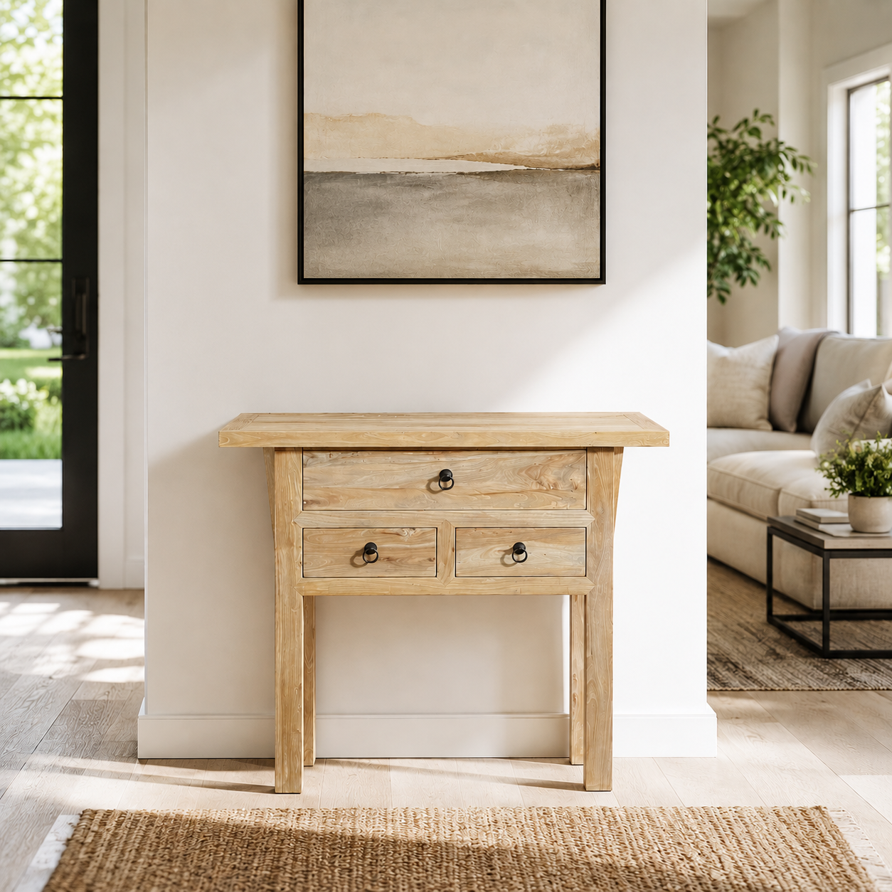 MF Chinese Antique Recycled Timber 3 Drawer Hall Table