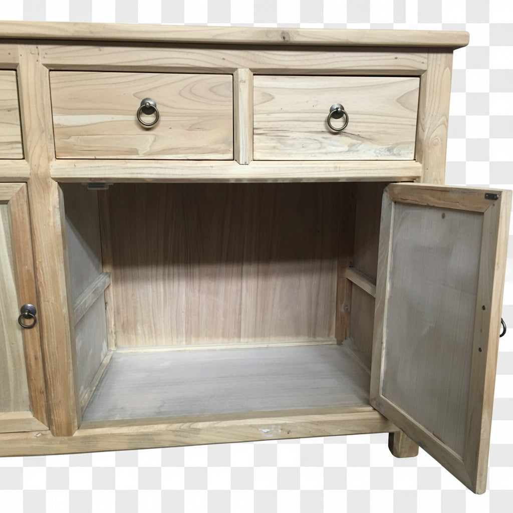 MF Chinese Antique Reproduction Recycled Timber 2 Door 4 Drawer Sideboard