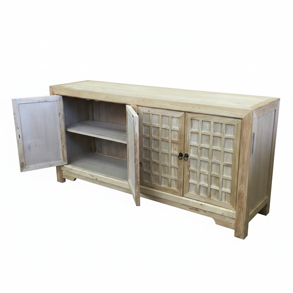 MF Chinese Antique Reproduction Recycled Timber 4 Door Buffet - 180cm
