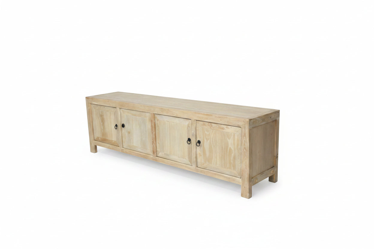 MF Chinese Antique Reproduction Recycled Timber 4-Door Entertainment Unit