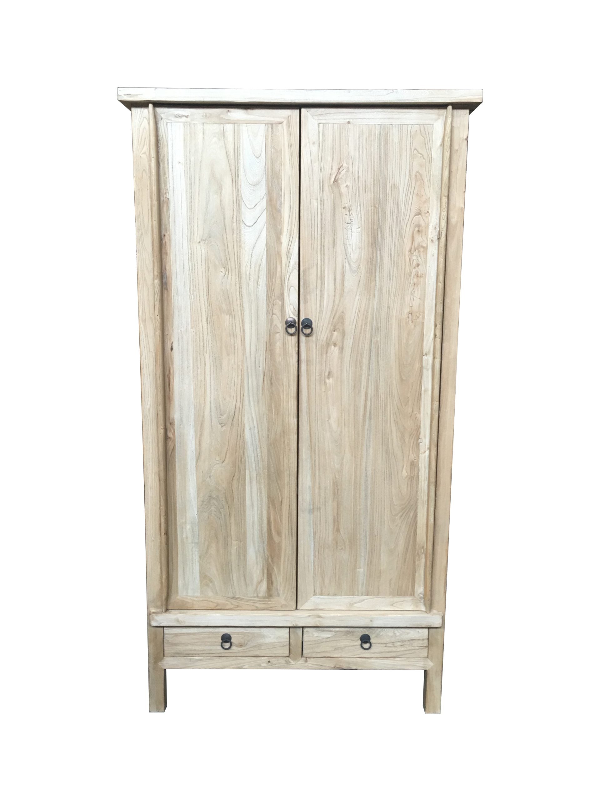MF Chinese Antique Recycled Elm Timber 2 Door 2 Drawer Cabinet