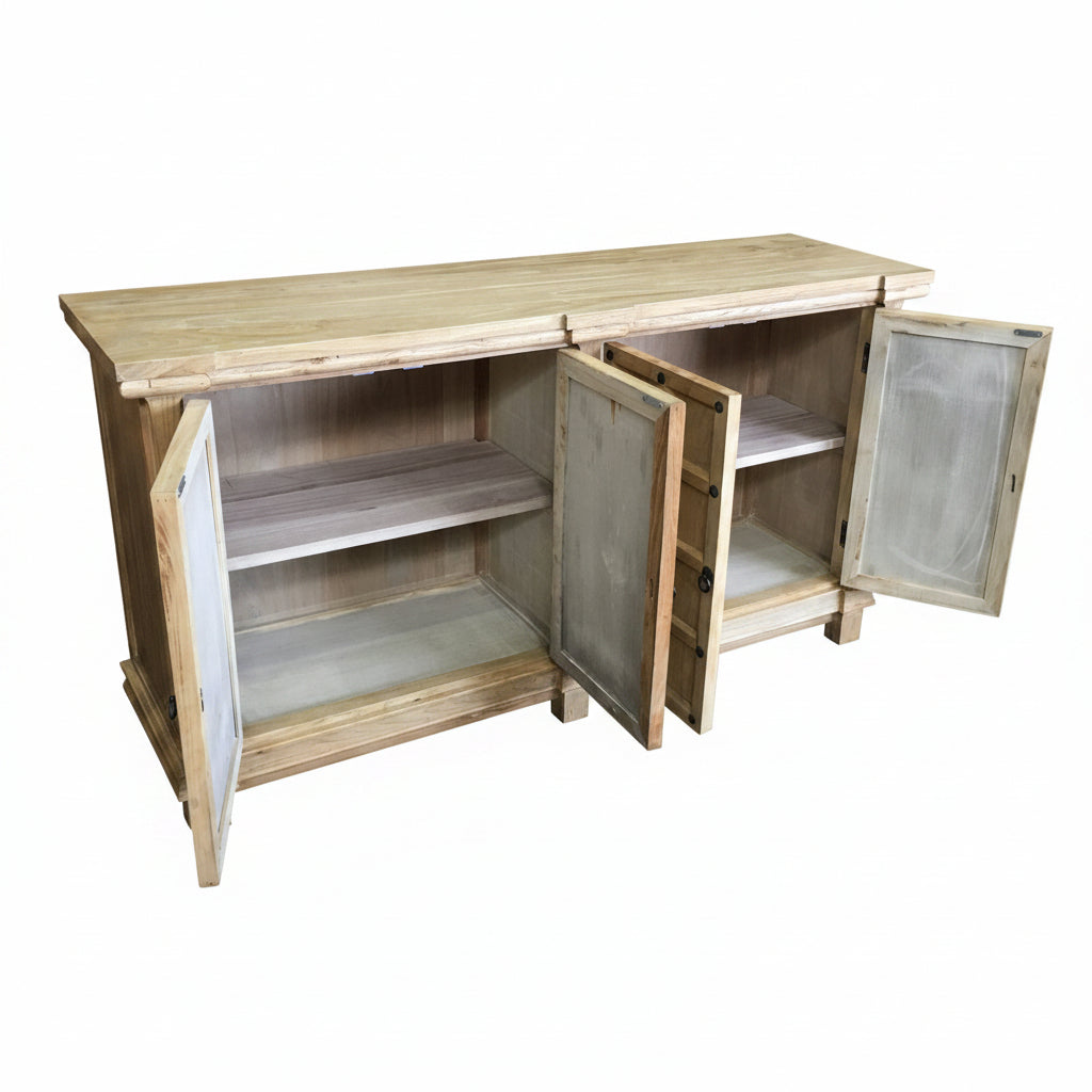 MF Chinese Antique Reproduction Recycled Timber 4 Door Buffet - 160cm