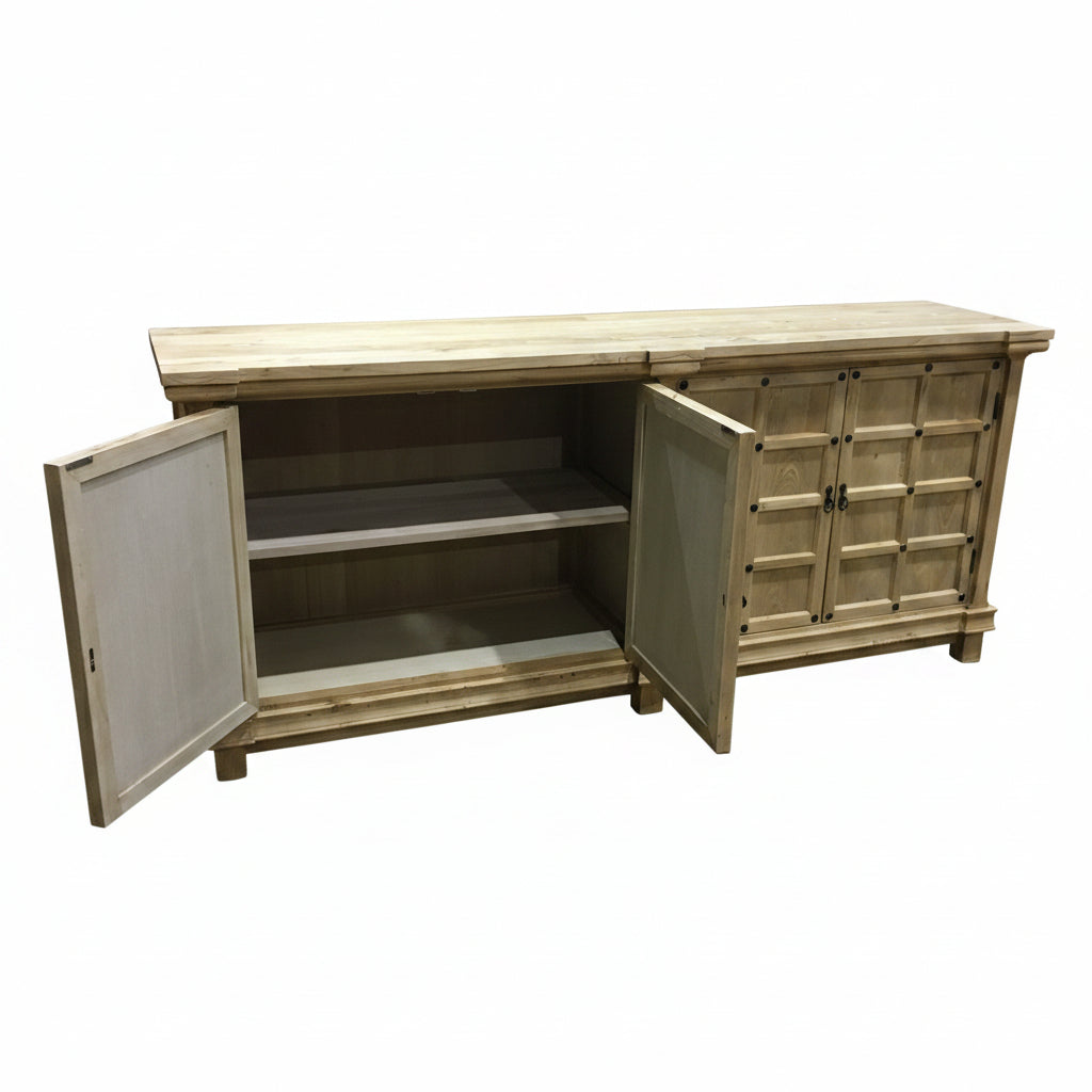 MF Chinese Antique Reproduction Recycled Timber 4 Door Buffet - 200cm