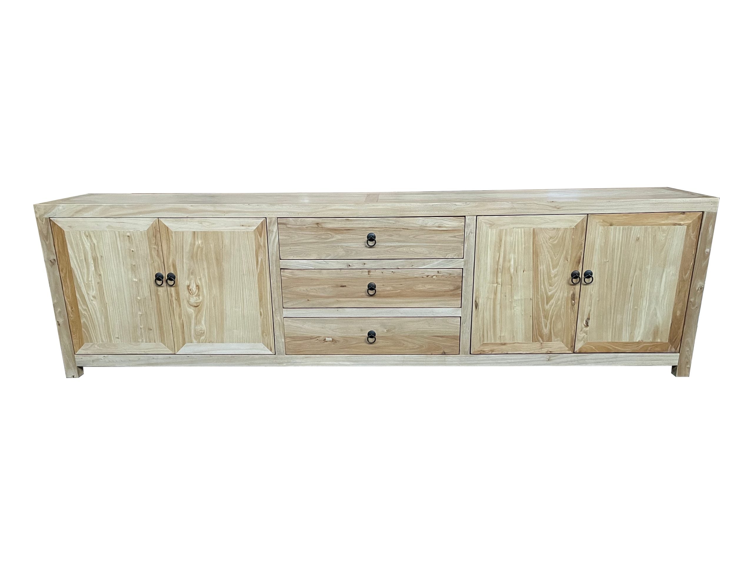 MF Chinese Antique Reproduction Recycled Timber 4 Door 3 Drawer TV Unit 250cm