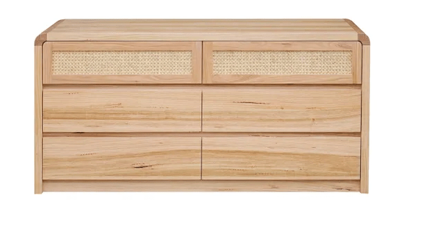 MD Metz Messmate Rattan 6 Drawer Low Chest