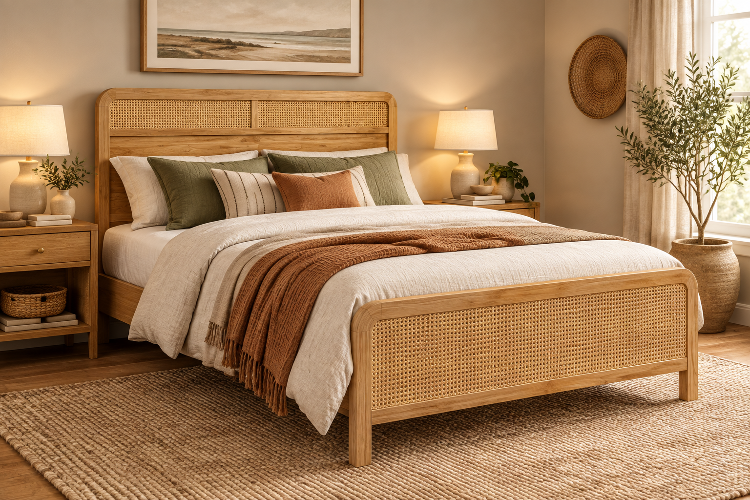 MD Metz Solid Timber with Rattan Bed