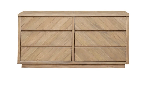 MD Dole Eucalyptus Hardwood Low Chest with 6 Drawers