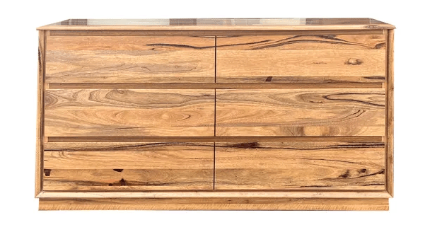 MD Rennes Marri Timber Low Chest with 6 Drawers