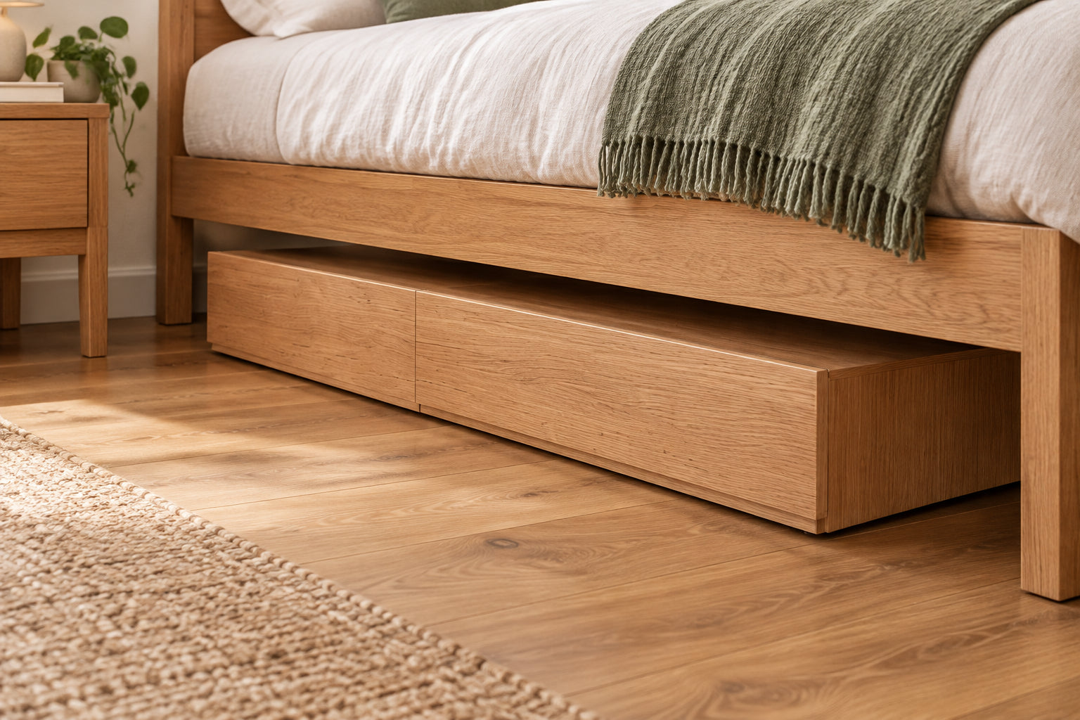 MD Moni Solid Timber Underbed 2 Drawer Storage