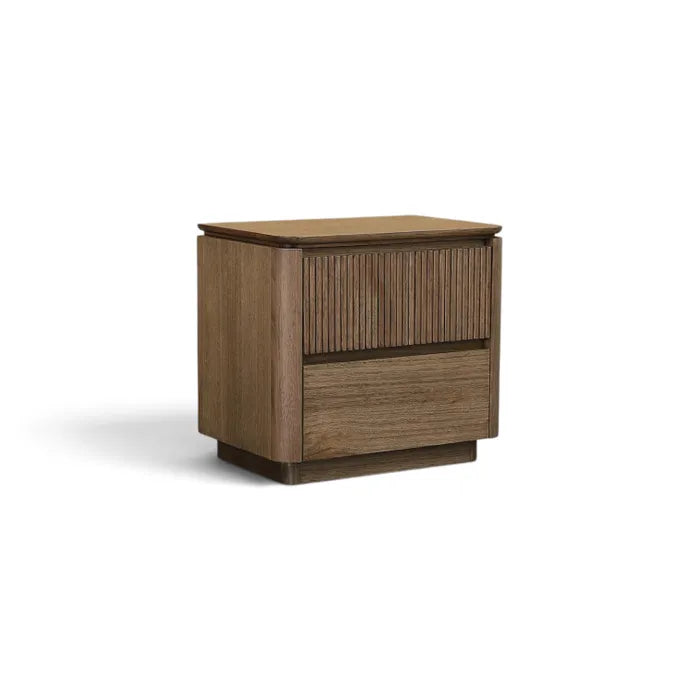 MD Hobart Solid Timber 2 Drawer Bedside Table