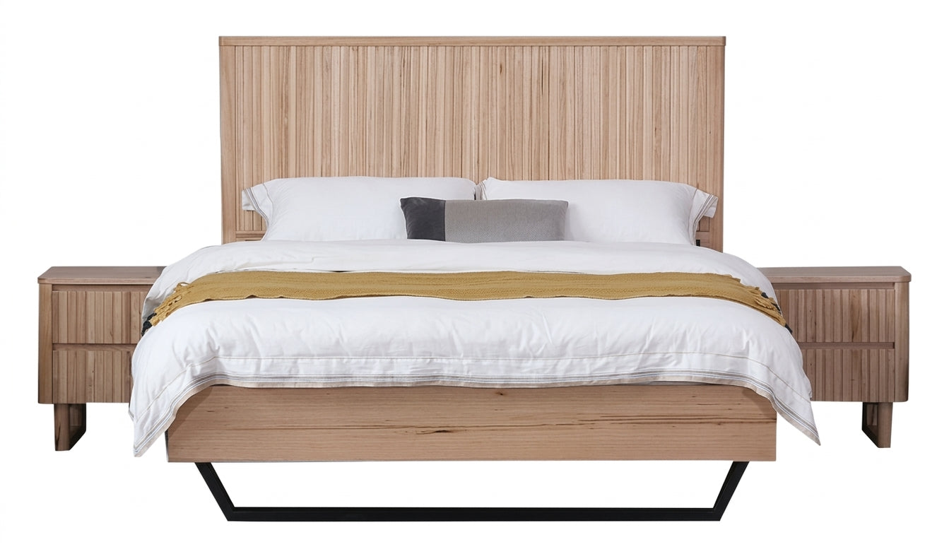 MD Oscar Solid Timber Bed in Natural Finish