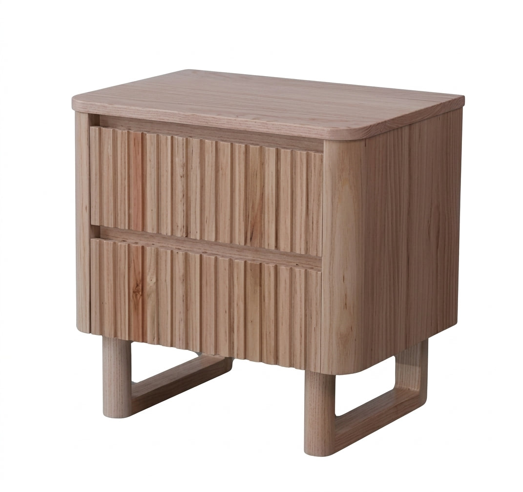 MD Oscar Solid Timber 2 Drawer Bedside Table