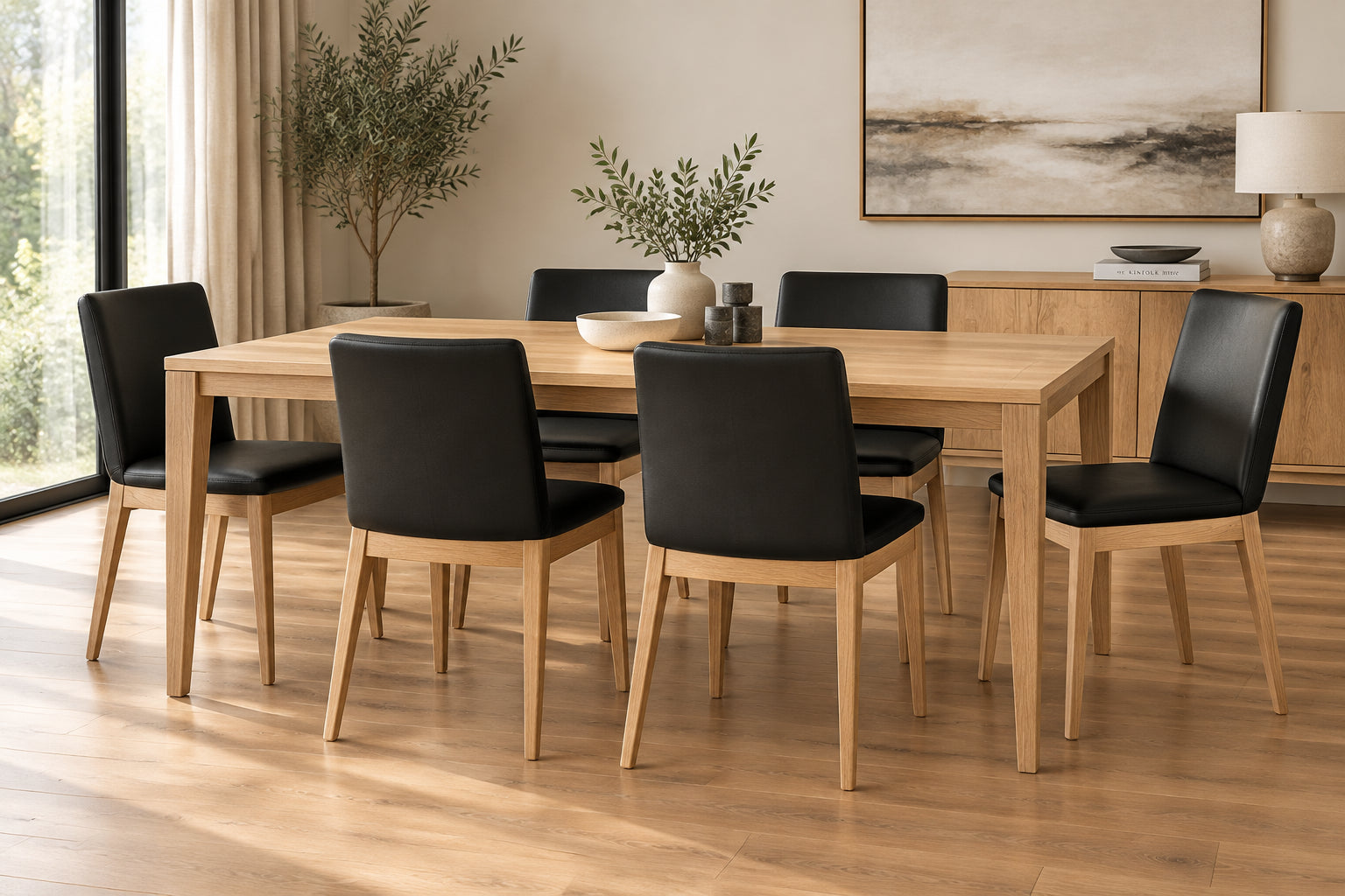 MD Bright Genuine Leaher Upholstered Timber Leg Dining Chair