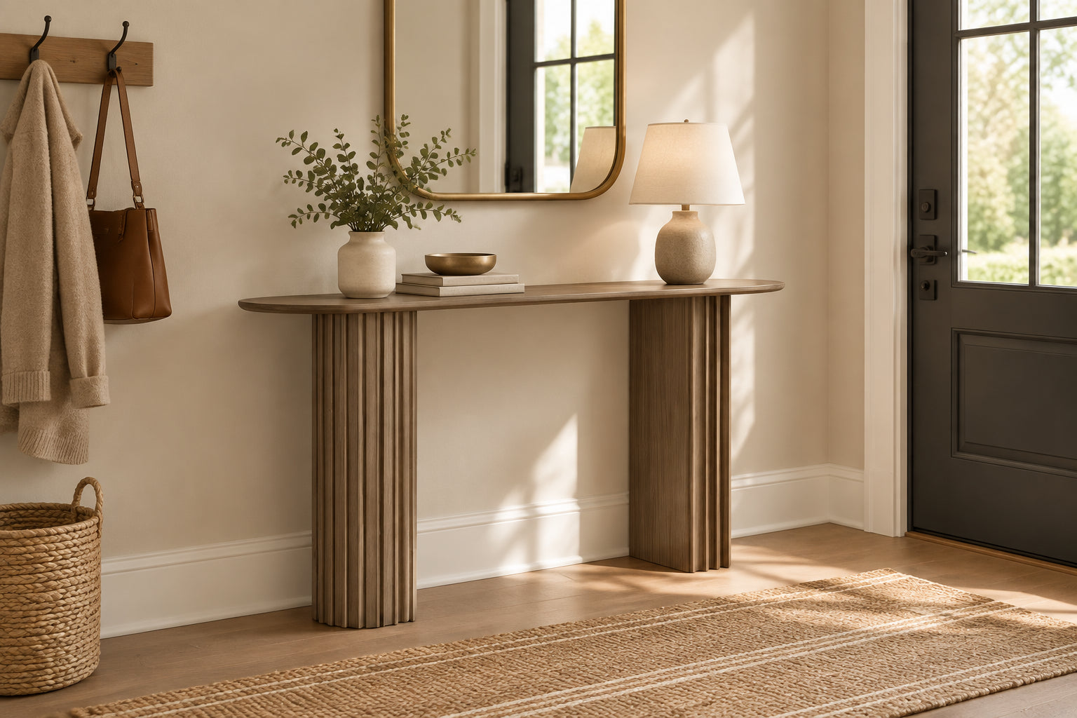 MD Hobart Solid Timber D End Hall Table