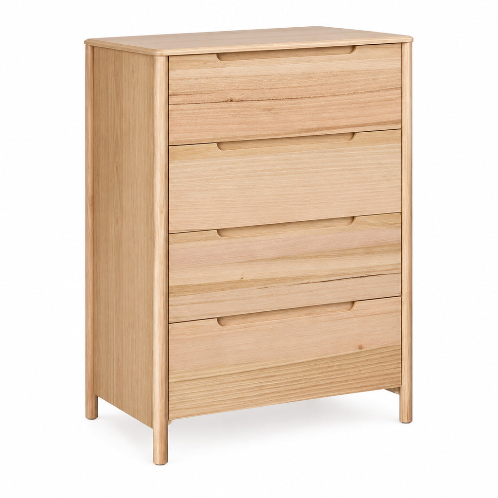 MD Laura Solid Timber 4 Drawer Tallboy