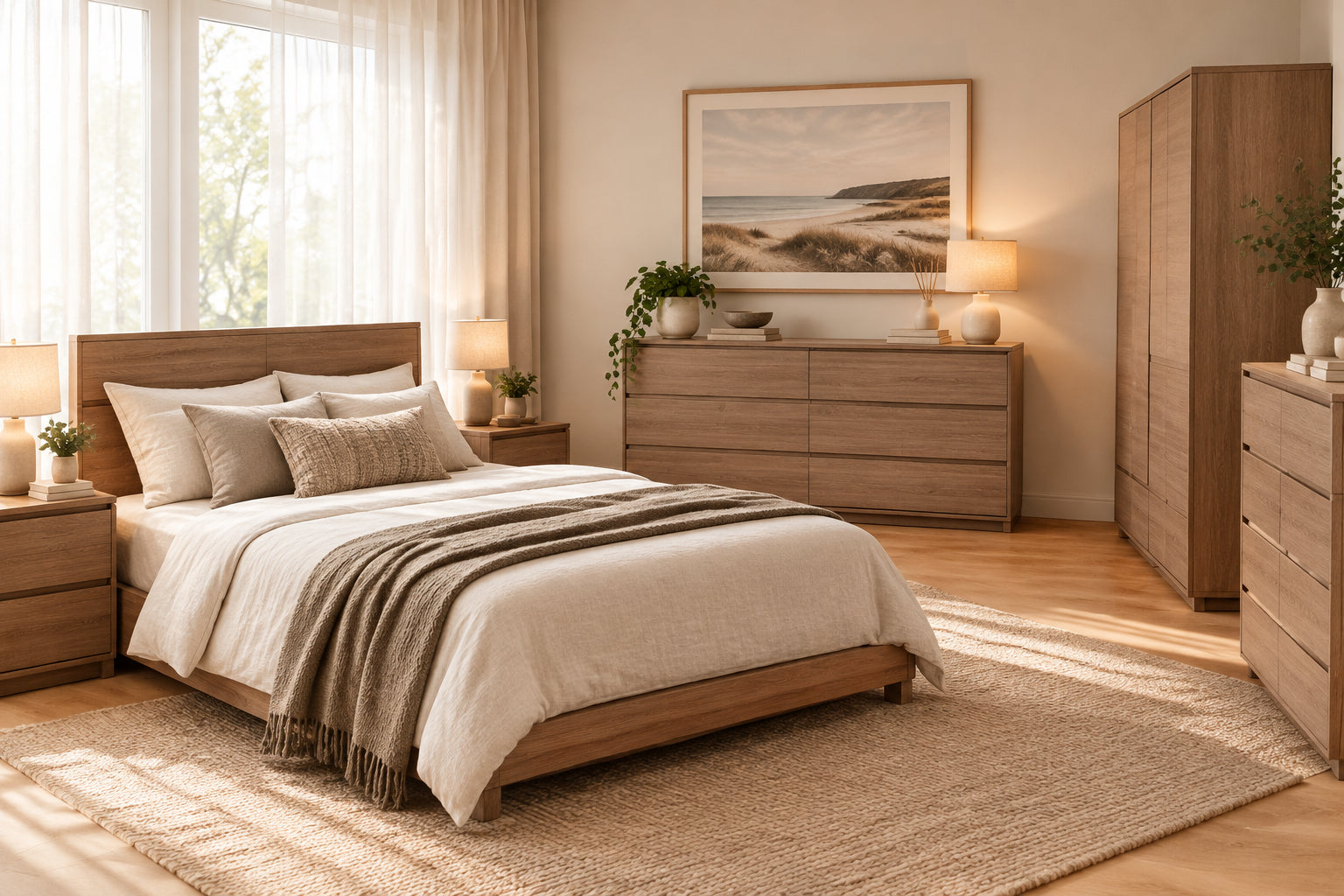 MD Pathway Solid Timber 6 Drawer Low Chest of Drawers