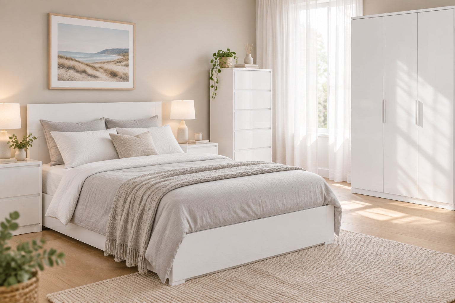 MD Verona All White 5 Drawer Lingeria Chest