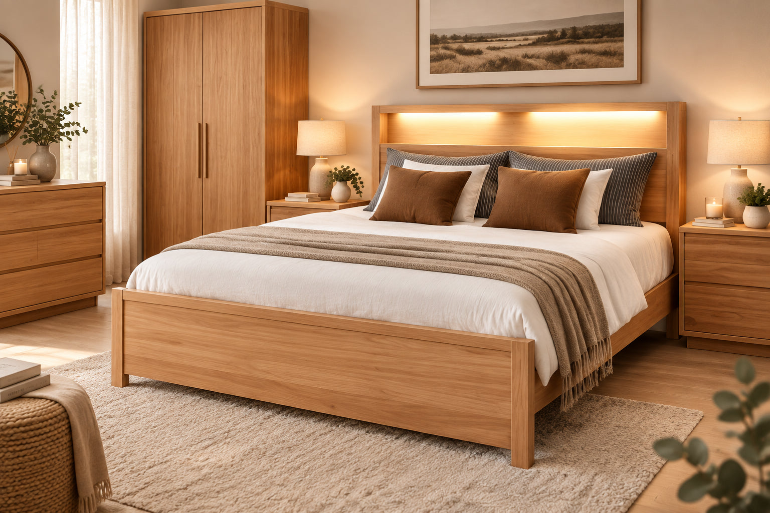 MD Deluxe Messmate Timber Queen Bed