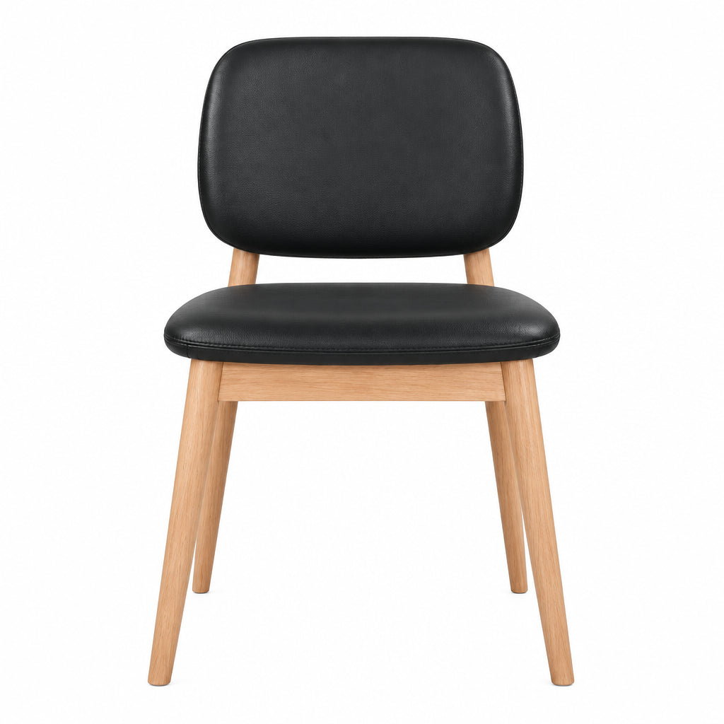 MD Dandy Leather Upholstered Timber Leg Dining Chair