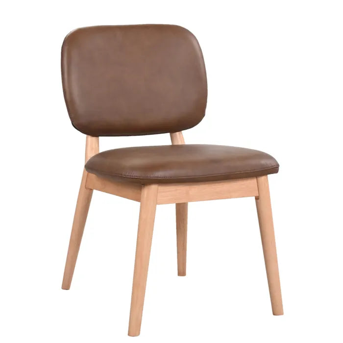 MD Dandy Leather Upholstered Timber Leg Dining Chair