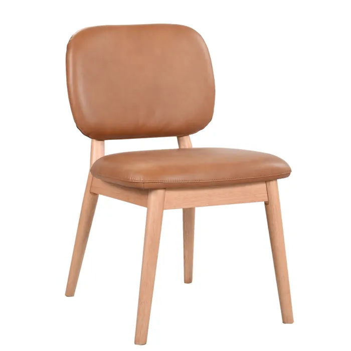 MD Dandy Leather Upholstered Timber Leg Dining Chair