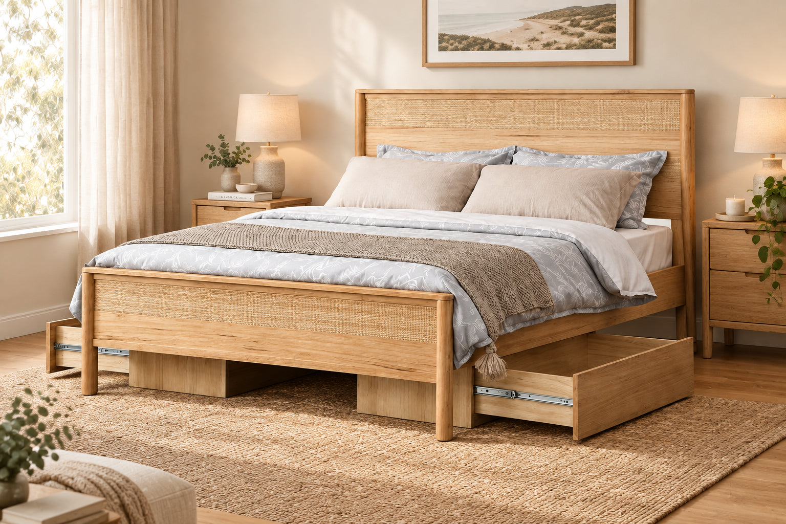MD Laura Solid Timber Queen Bed