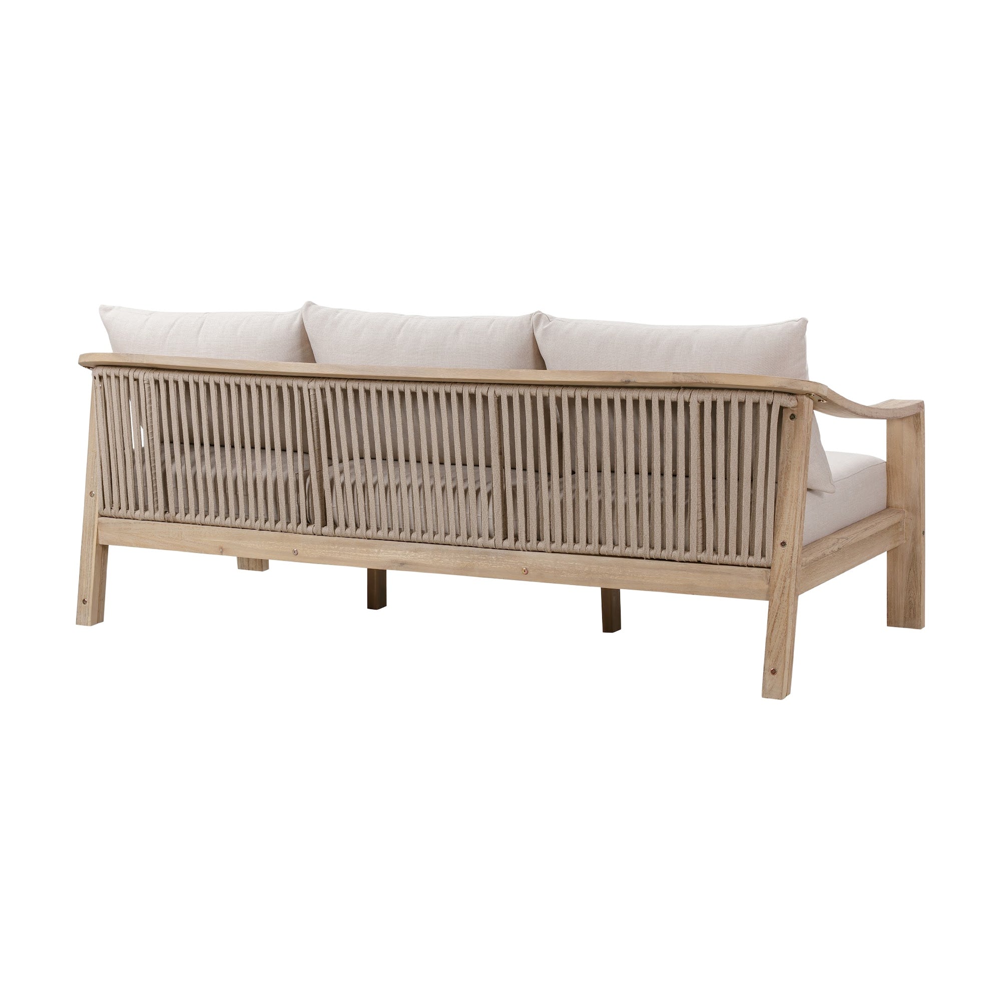 CR Sycamore Solid Timber 3 Seater Outdoor Lounge with Cushion