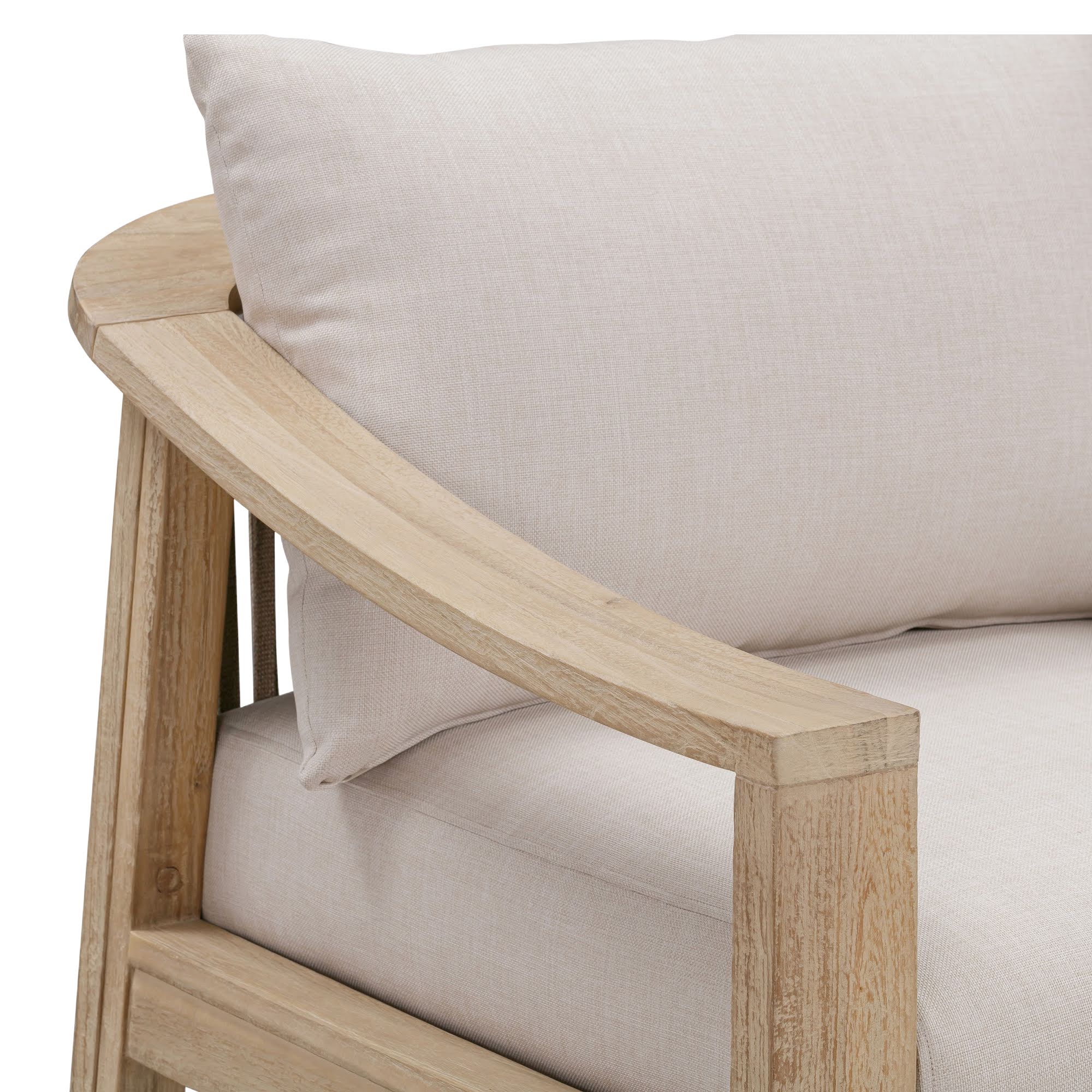 CR Sycamore Solid Timber 3 Seater Outdoor Lounge with Cushion