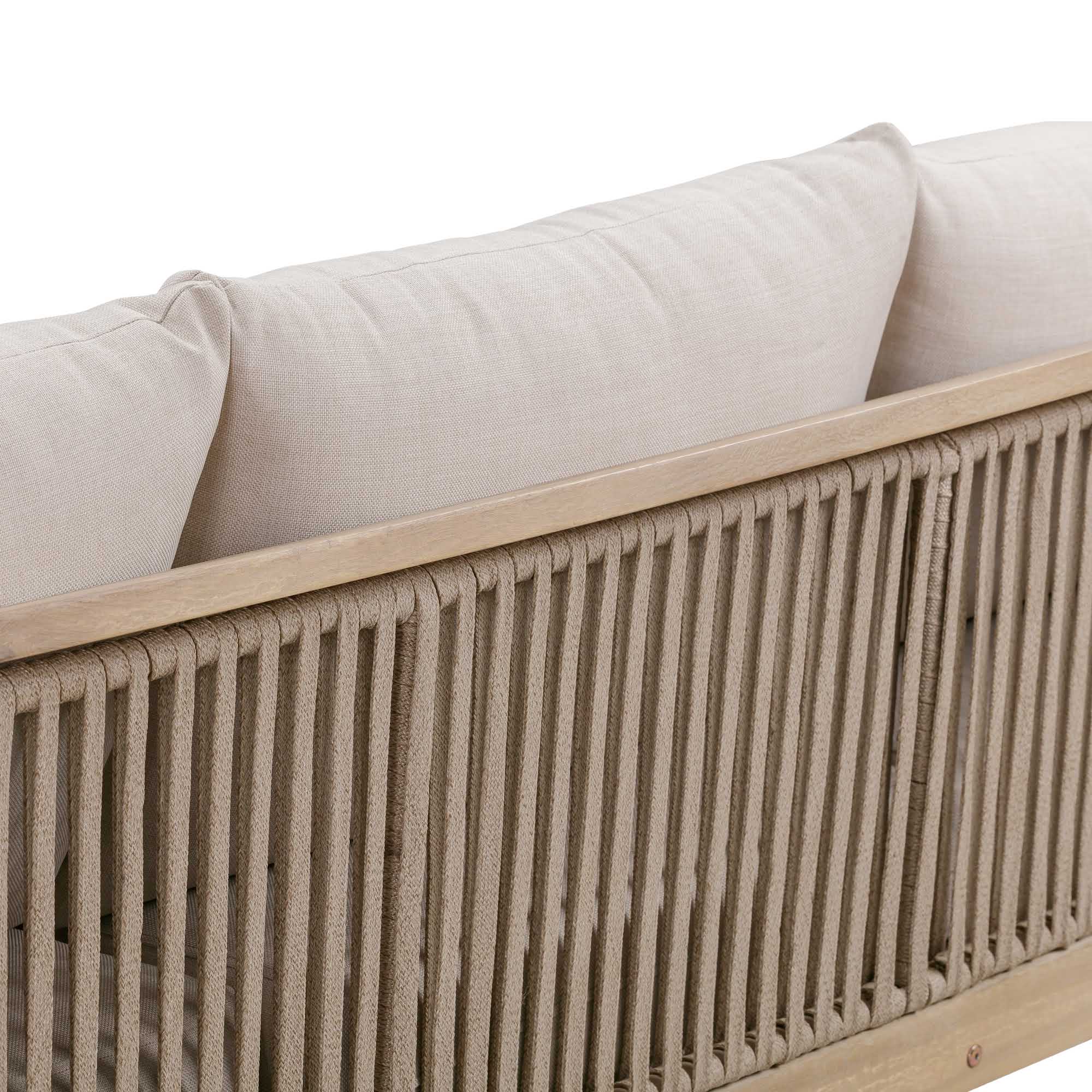 CR Sycamore Solid Timber 3 Seater Outdoor Lounge with Cushion