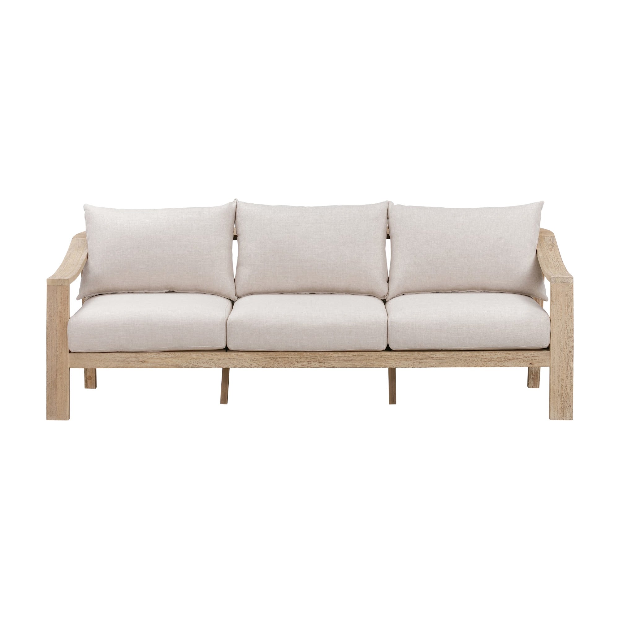 CR Sycamore Solid Timber 3 Seater Outdoor Lounge with Cushion