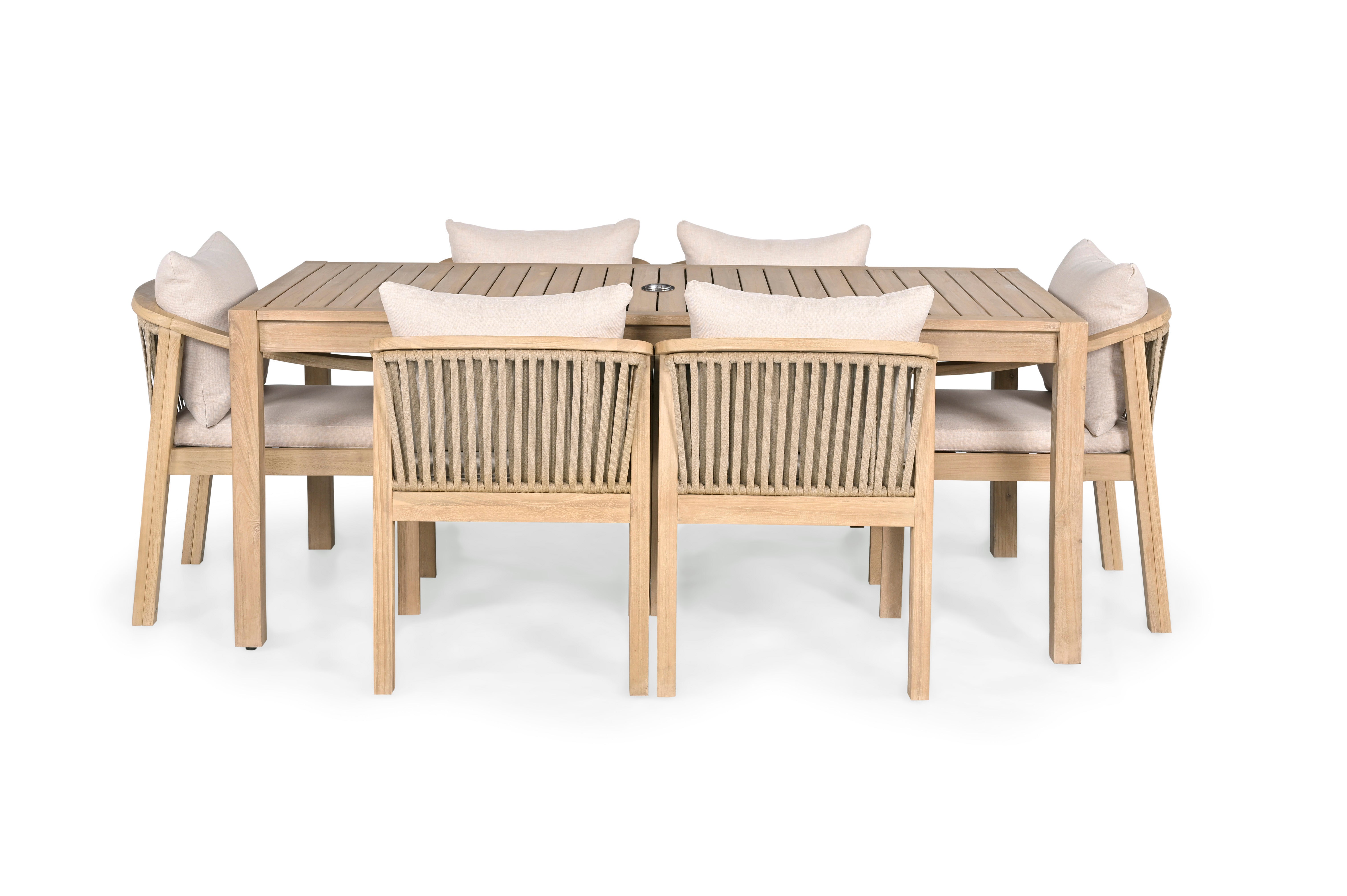 Cr Sycamore Solid Timber 7 Piece Outdoor Dining Setting