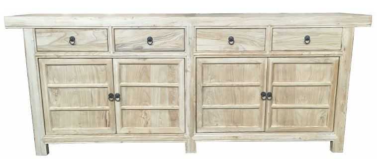 MF Solid Timber 4-Door 4-Drawer Sideboard