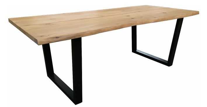 MF Danish Cabin Timber Top Metal Framed Dining Table
