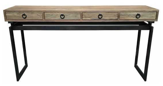 MF Torano 4-Drawer Console Table with Metal Frame