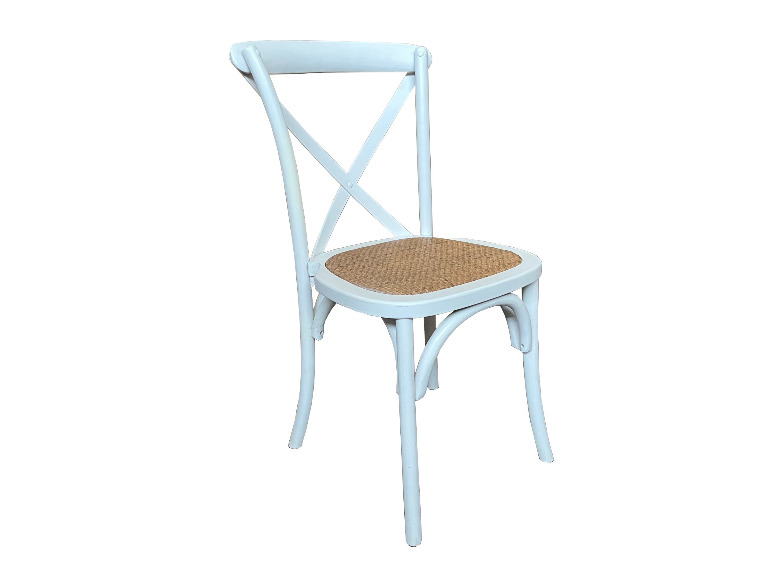 MF Crossback Rattan Frame & Seat Stackable Dining Chair