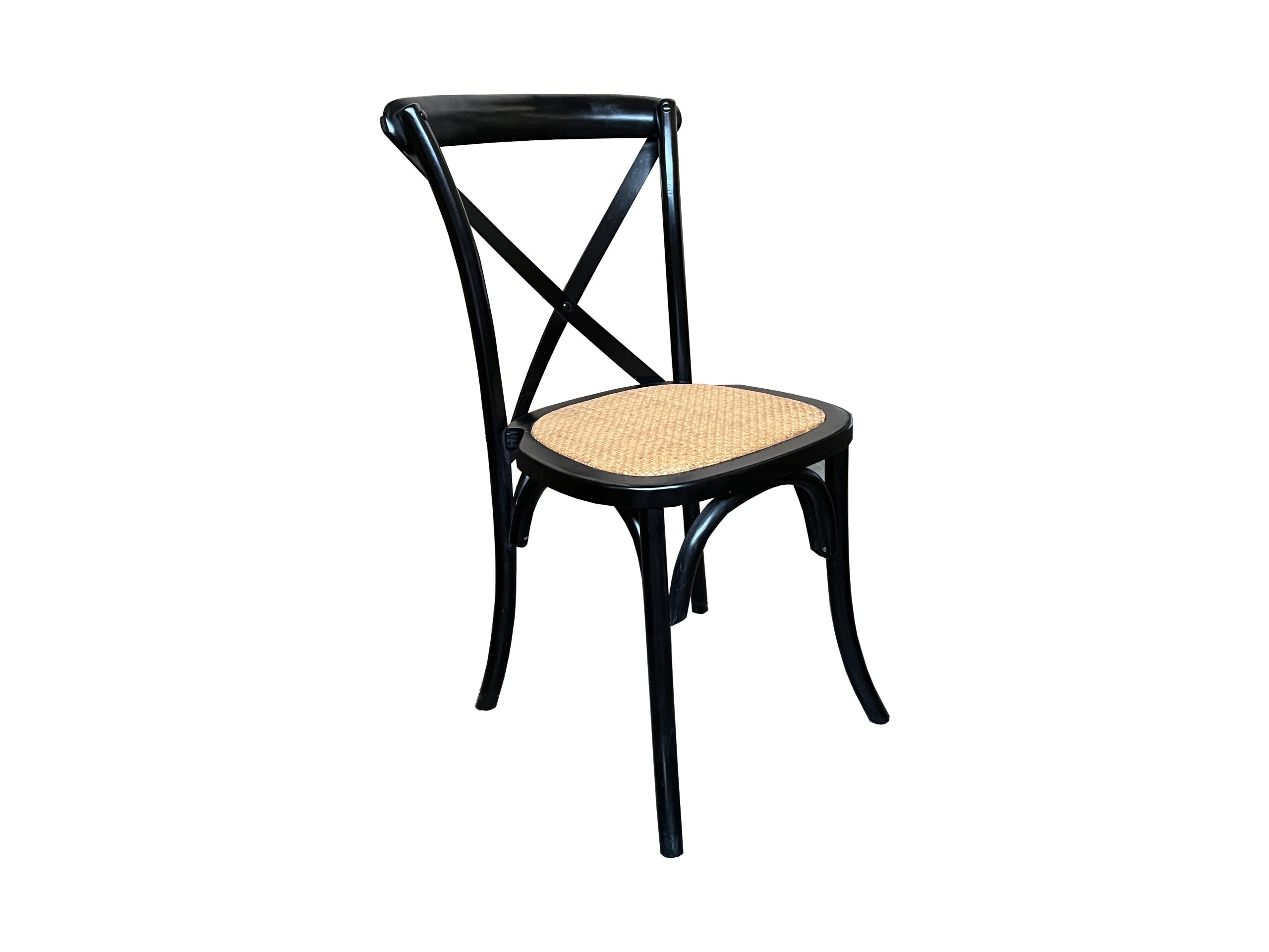 MF Crossback Rattan Frame & Seat Stackable Dining Chair