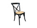 MF Crossback Rattan Frame & Seat Stackable Dining Chair
