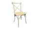 MF Bleach Raw Crossback Chair with Rattan Seat