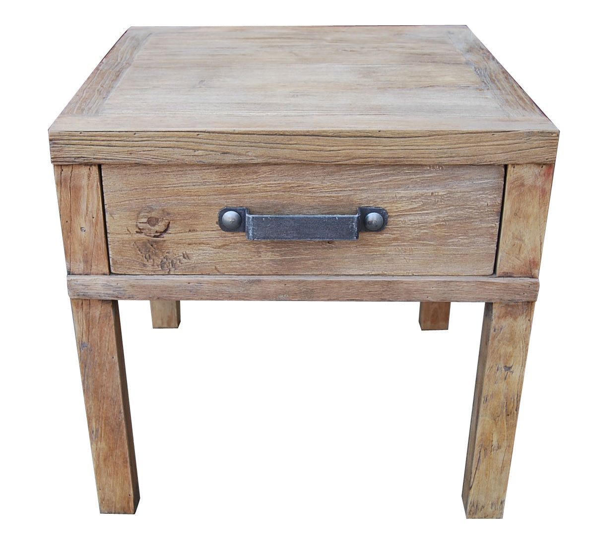 MF Recycled Elm 1 Drawer Lamp Table