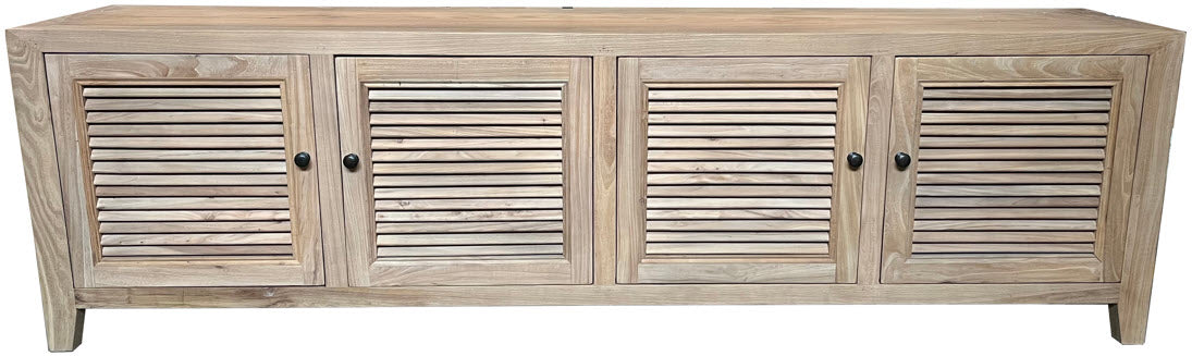 MF Recycled Elm Louvre 3 and 4 Doors Entertainment Unit