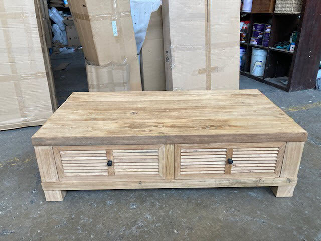 MF Rustic Louvre 2 Drawer Coffee Table