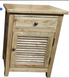 MF Recycled Elm Louvre Bedside Cabinet with 1 Drawer and Door