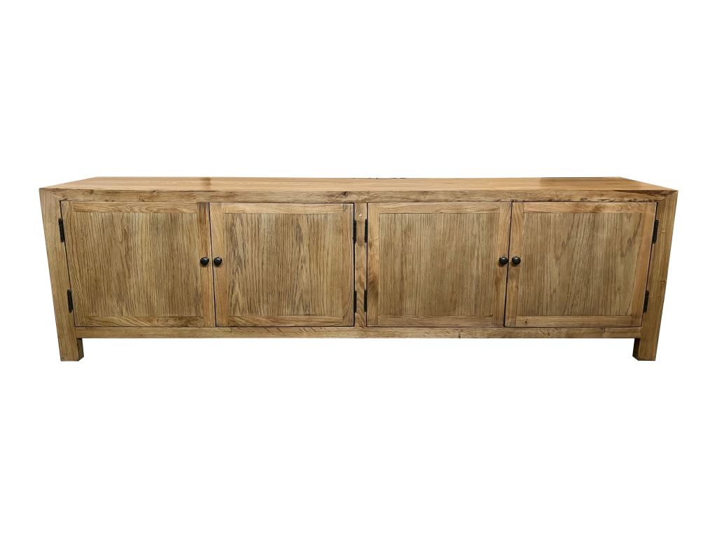 MF Oak TV Unit 4 Doors Solid Timber
