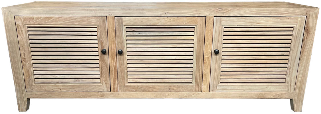 MF Recycled Elm Louvre 3 and 4 Doors Entertainment Unit