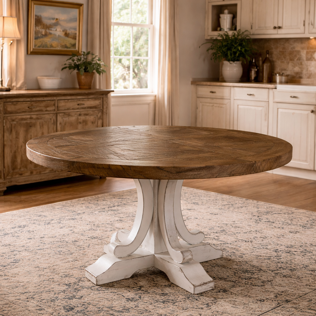 MF Ronde Recycled Elm Timber Round Dining Table