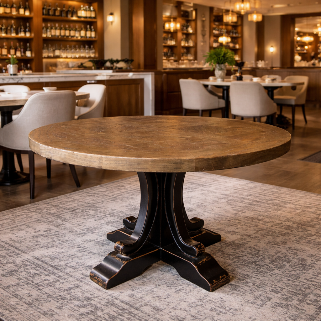 MF Ronde Recycled Elm Timber Round Dining Table