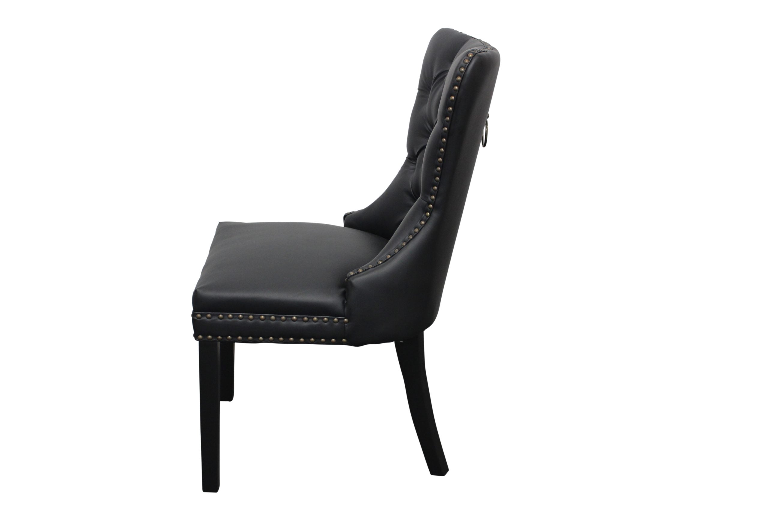 BT Elena Black PU Leather Upholstered Timber Leg Dining Chair