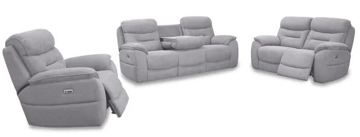 EL Mortini 3 Seater + 2 Seater + 1 Seater Fabric Recliner Lounge Set